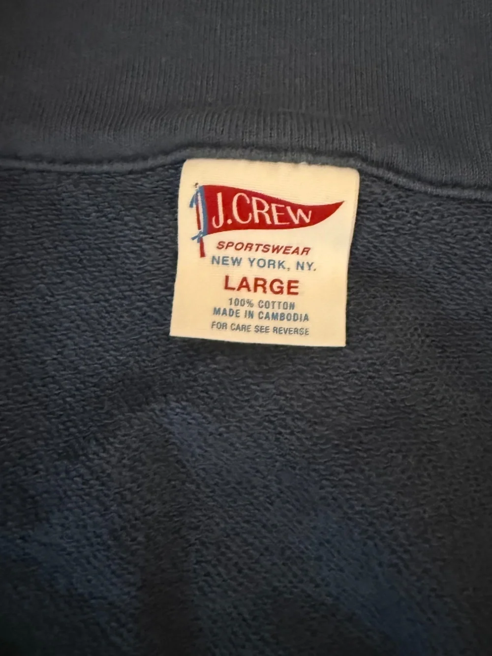 J Crew Relaxed fit lightweight french terry quarter zip, Men's Large